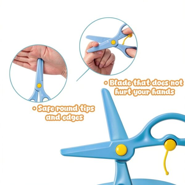 LovesTown Kids Safety Scissors 8 Pack Plastic Blades-2