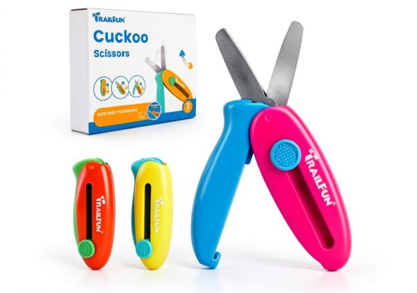 TrailFun Retractable Scissors Kids Safe Blunt Nib Design-0
