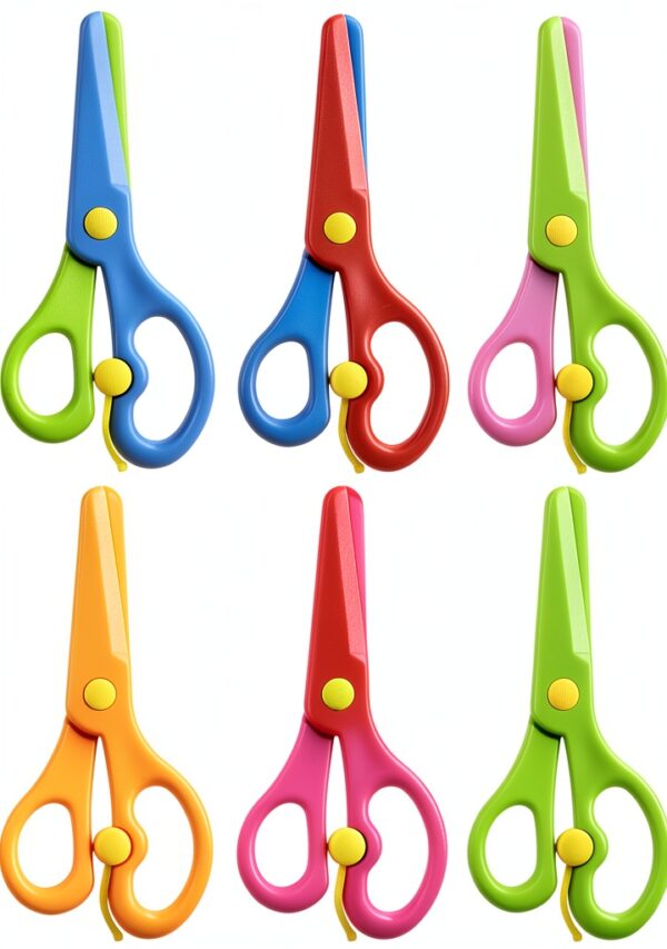 LovesTown Kids Safety Scissors 8 Pack Plastic Blades-0