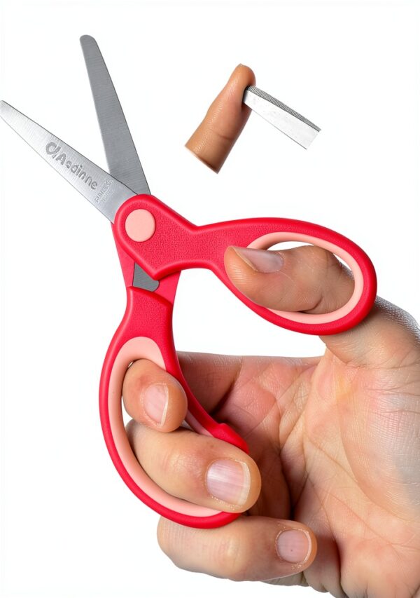 Asdirne Safety Scissors Right Handed Kids Stainless Steel-2