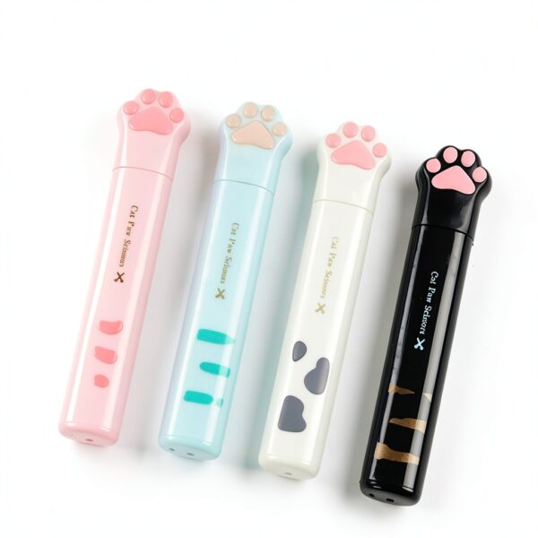 Calsgkspray Pink Cat Paw Scissors Stainless Steel Kawaii-6