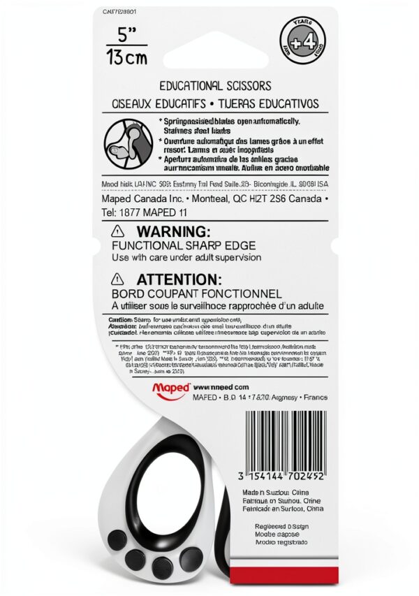 Maped Scissors Blunt Tip Stainless Steel Student Safety-1
