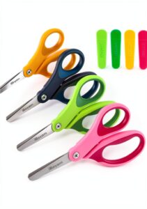 iBayam Kids Scissors Stainless Steel Blunt Tip 4 Pack-0