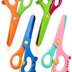 LovesTown Plastic Safety Scissors Kids Animal Design 4 Pack-0