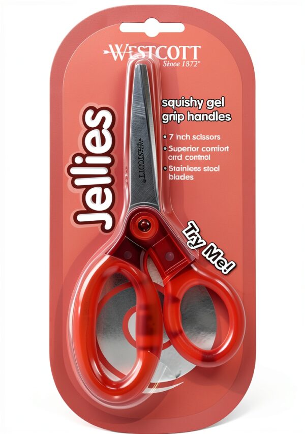 Westcott Scissors Stainless Steel Ambidextrous Red School-1