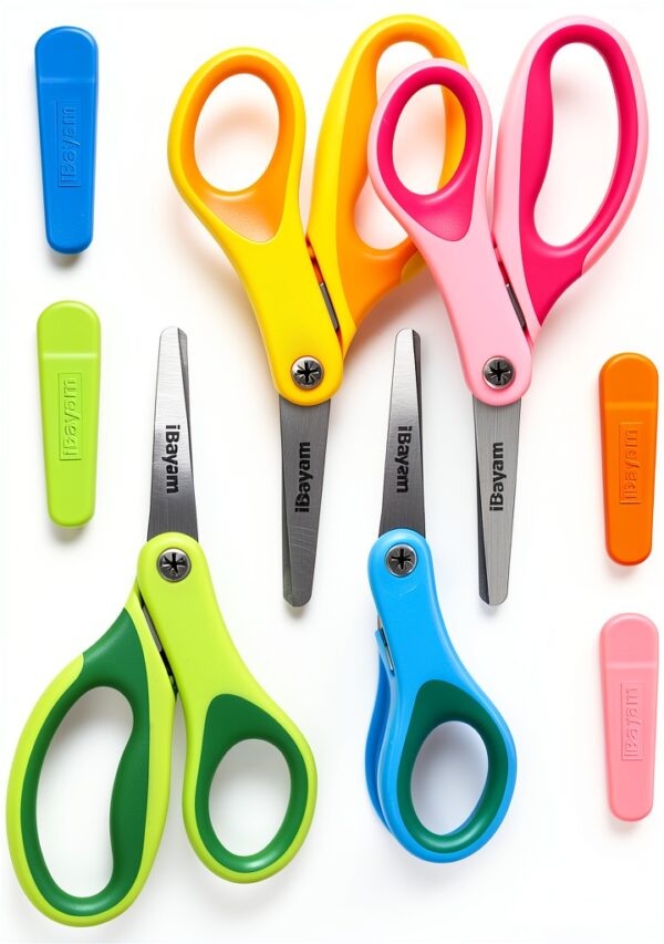 iBayam Kids Scissors Stainless Steel Blunt Tip 4 Pack-6