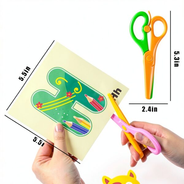 Koogel Safety Scissors Plastic Kids Paper Cutting Activity-4