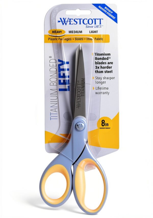 Westcott Left Hand Scissors Titanium Blade Ergonomic Handle-5