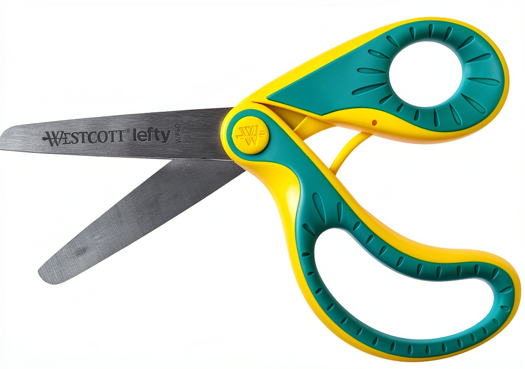 Westcott left-handed scissors with ergonomic handles and alloy steel blades