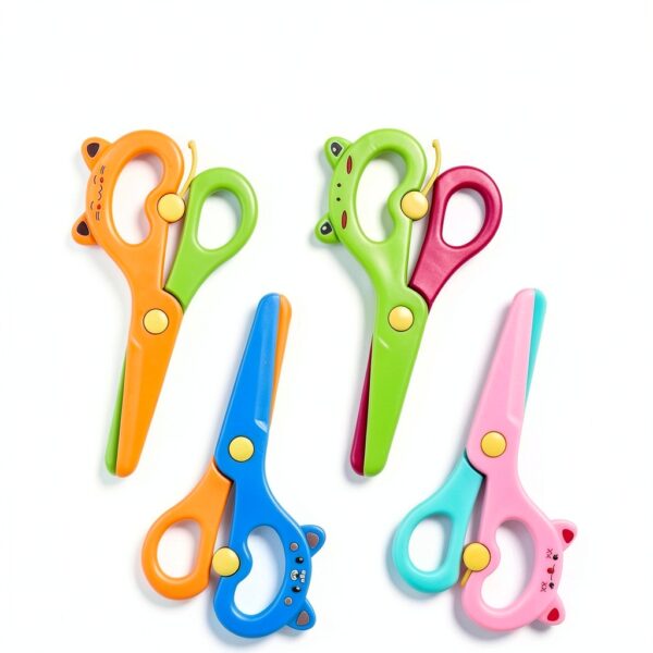 LovesTown Plastic Safety Scissors Kids Animal Design 4 Pack-1