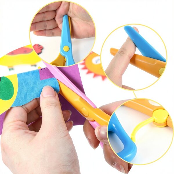 Koogel Safety Scissors Plastic Kids Paper Cutting Activity-5